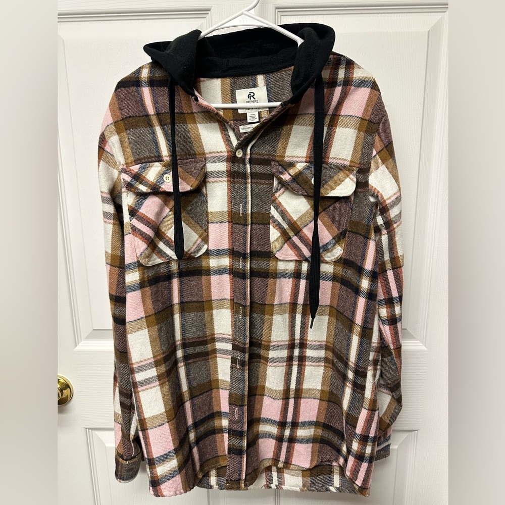 Women’s Flannel Jacket with hood size M